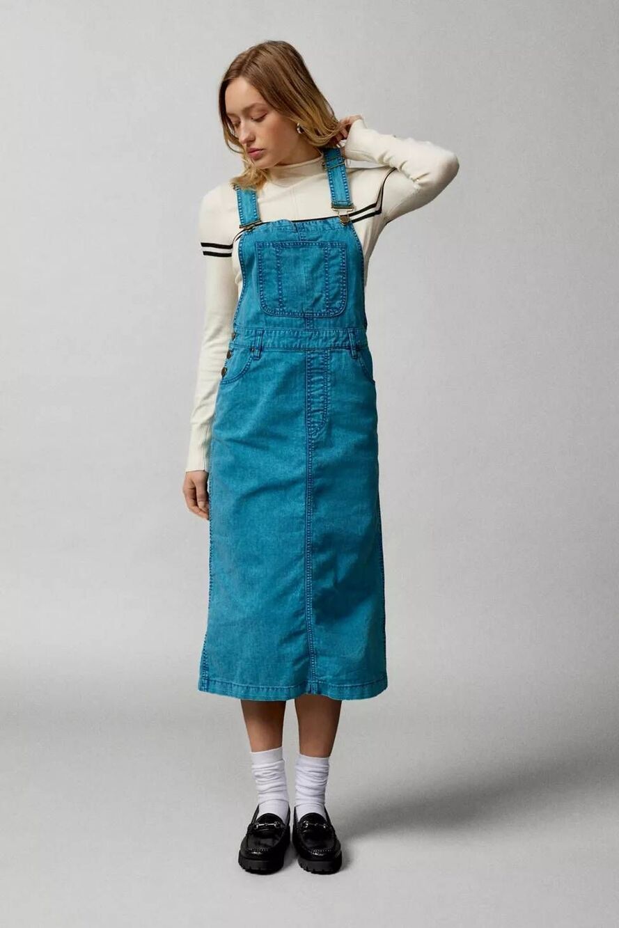 BDG Urban Outfitters Danni Maxi Skirtall Jumper Overall Dress Small Prairie Tren